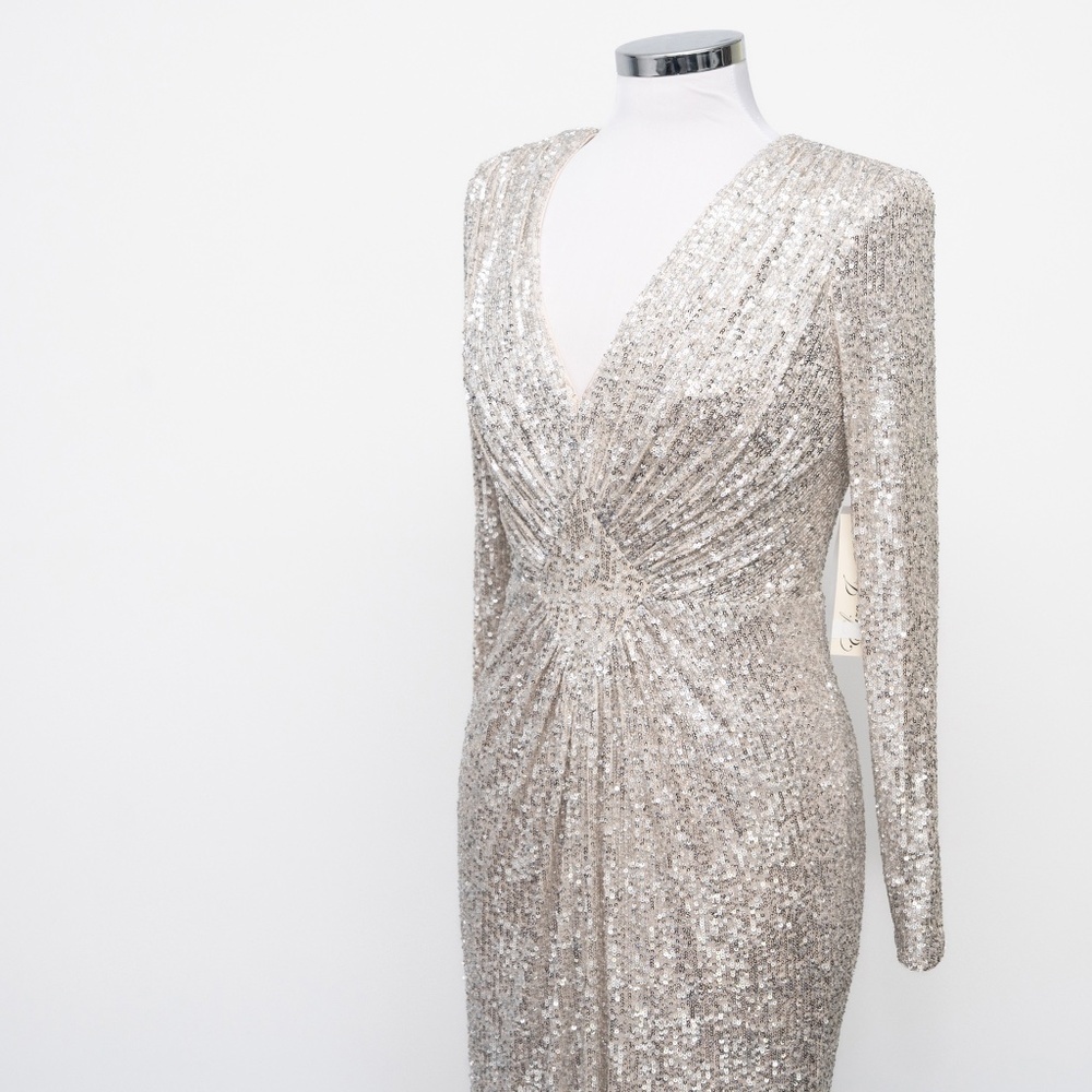 Eliza J -  Long‎ Sleeve Sequin Gown - Picture 11 of 14